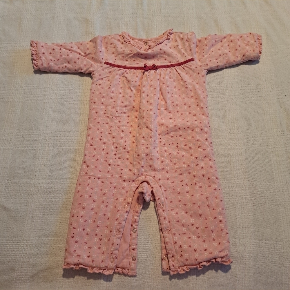 Janie and Jack Layette girls size 3-6 months lined romper, VGUC